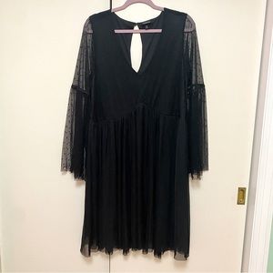 Torrid 2 Black Witchy Mesh Dot Dress